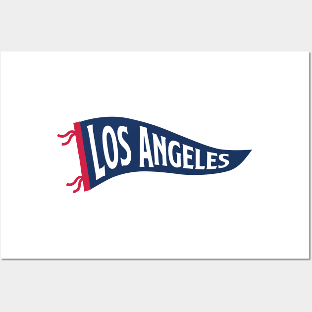 Los Angeles Pennant - White Wall Art by KFig21